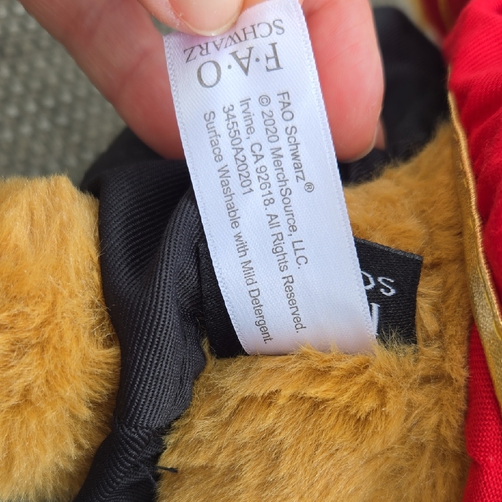 FAO Schwarz Royal Guard Teddy Bear - Red and Black - Picture 6 of 7